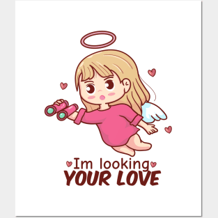 cute cupid say im looking your love Posters and Art